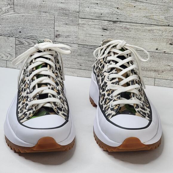 Converse Chuck Taylor 10M Low Top Chunky Platform Leopard Run Star Tennis Shoes - Picture 1 of 12